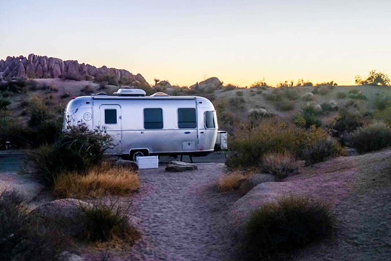 Willa Wanders Airstream out in the desert