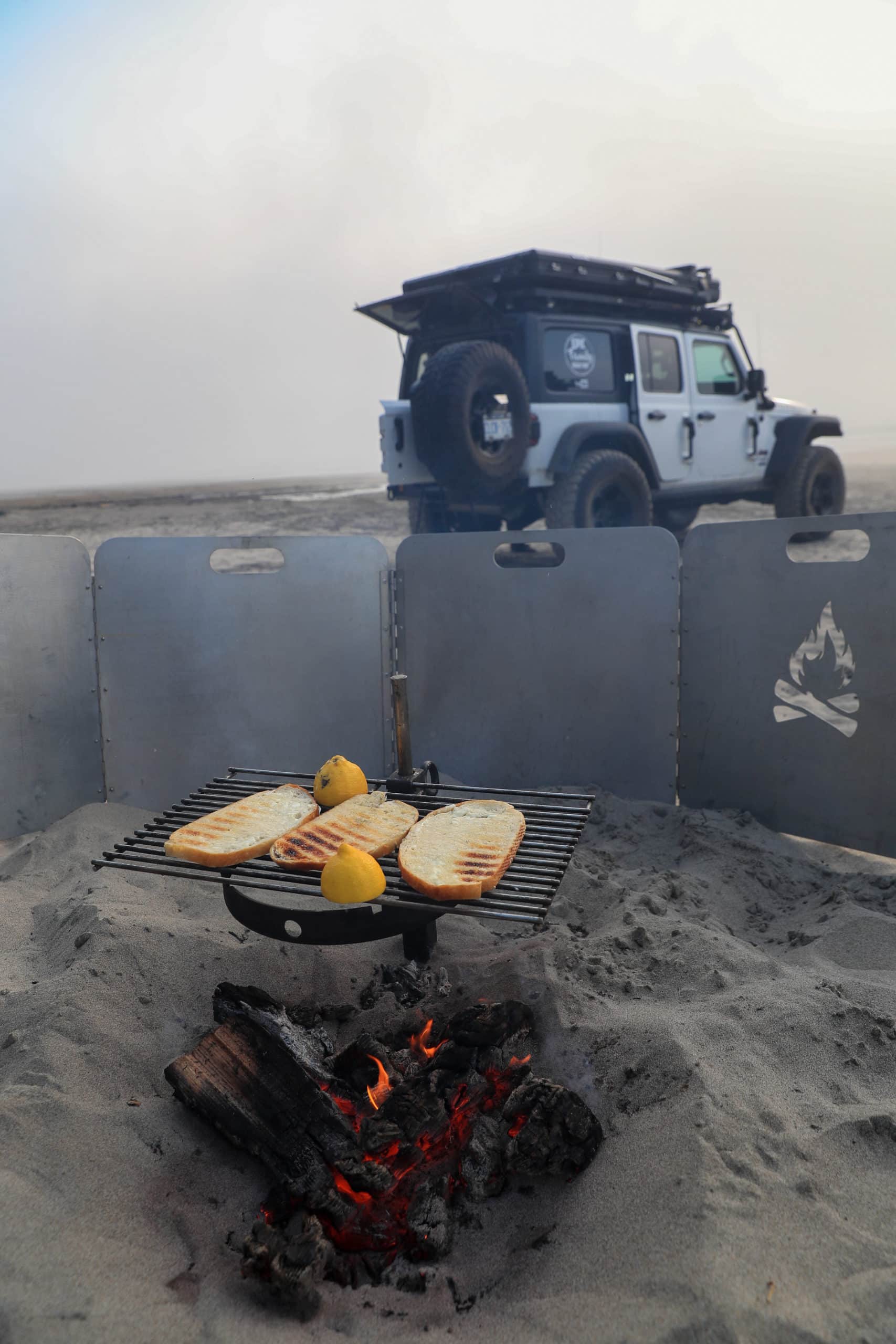 Epic Family Road Trip Jeep and Food Cooking on a Fire