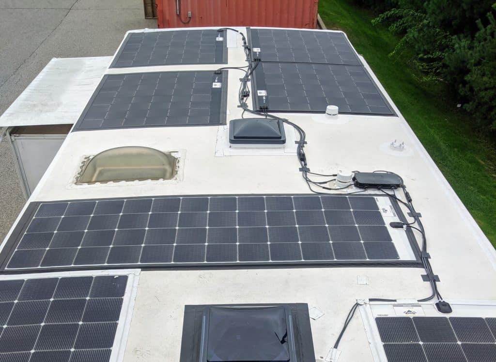 solar panel wires connected in a solar roof top combiner box