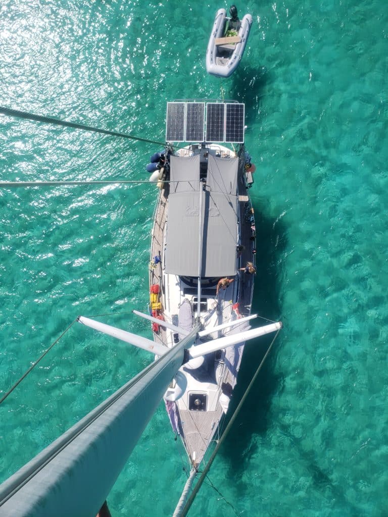 Sailing Swift Sailboat View from Above