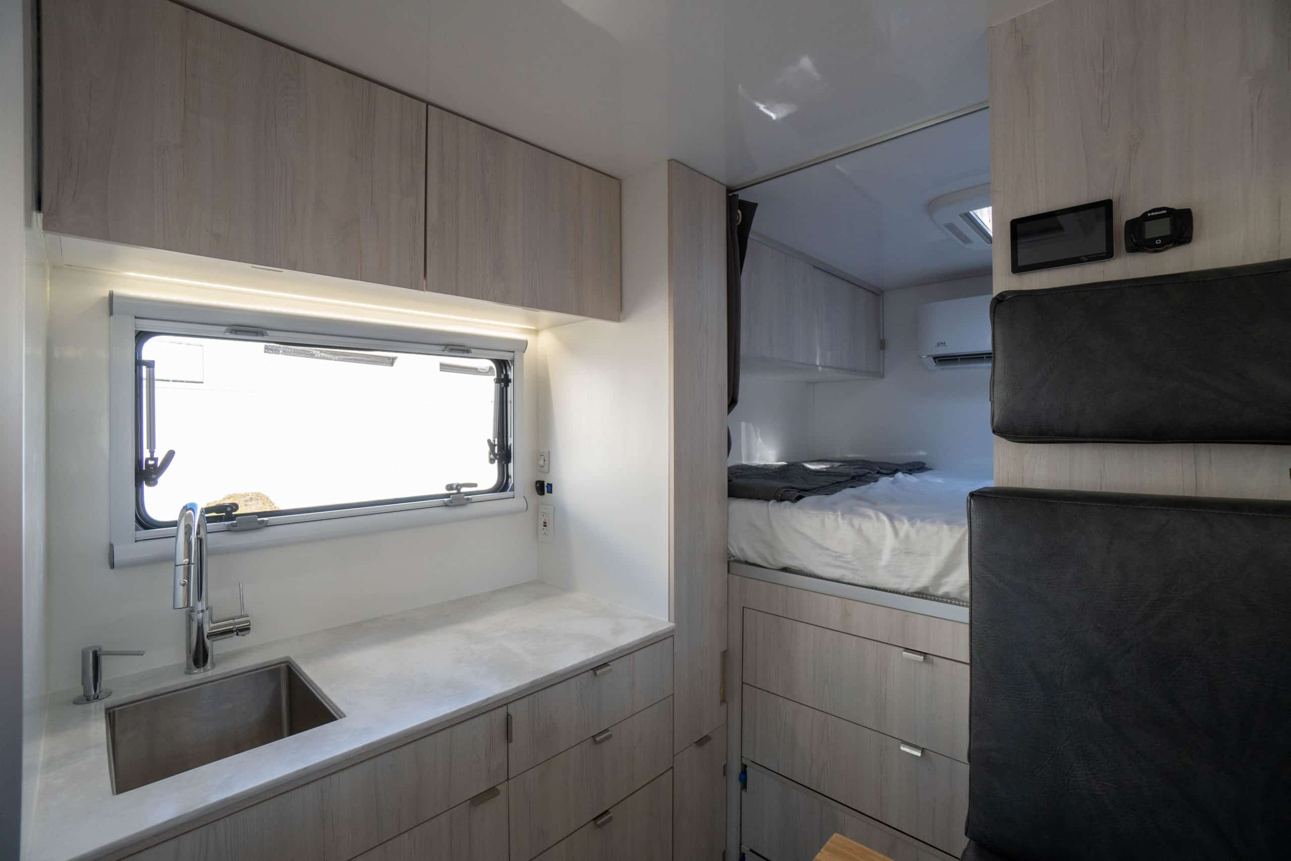 AEONrv Interior shot of sink and bed