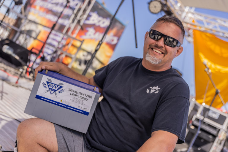 Owner of Bandit BBQ Jason Kleefish with at Battle Born Battery