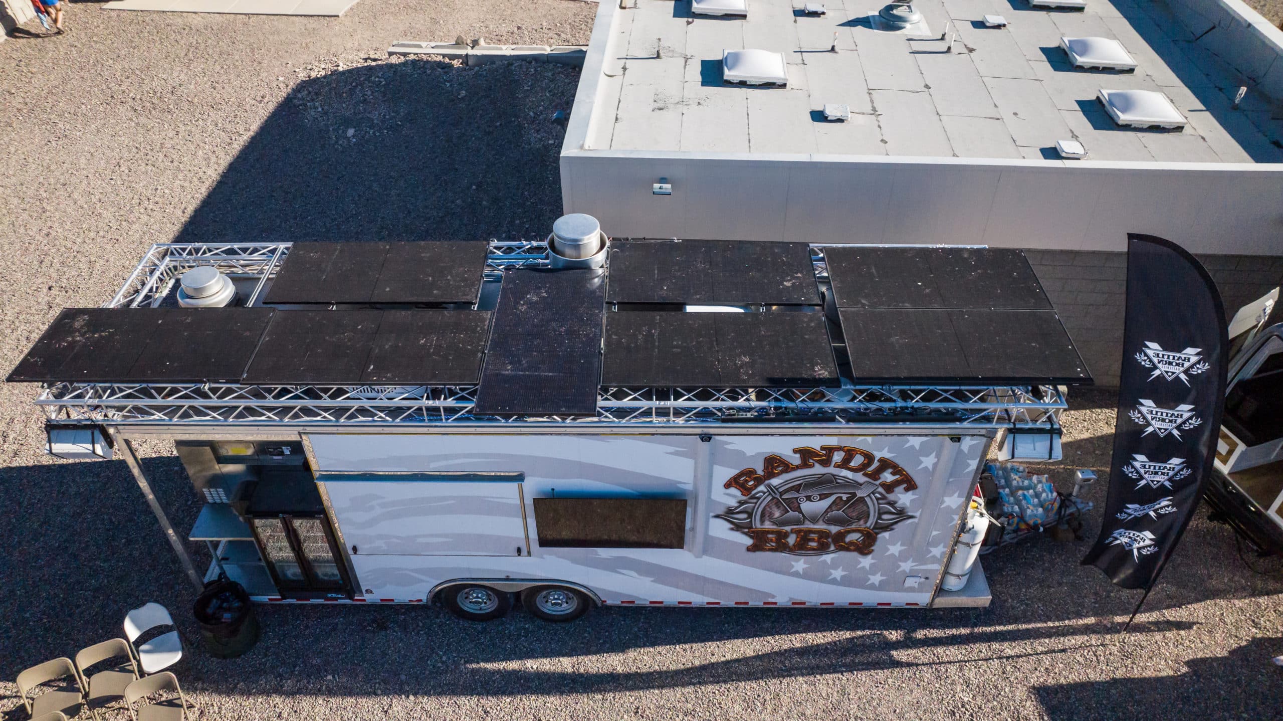 Areal View of the Bandit BBQ Food Truck