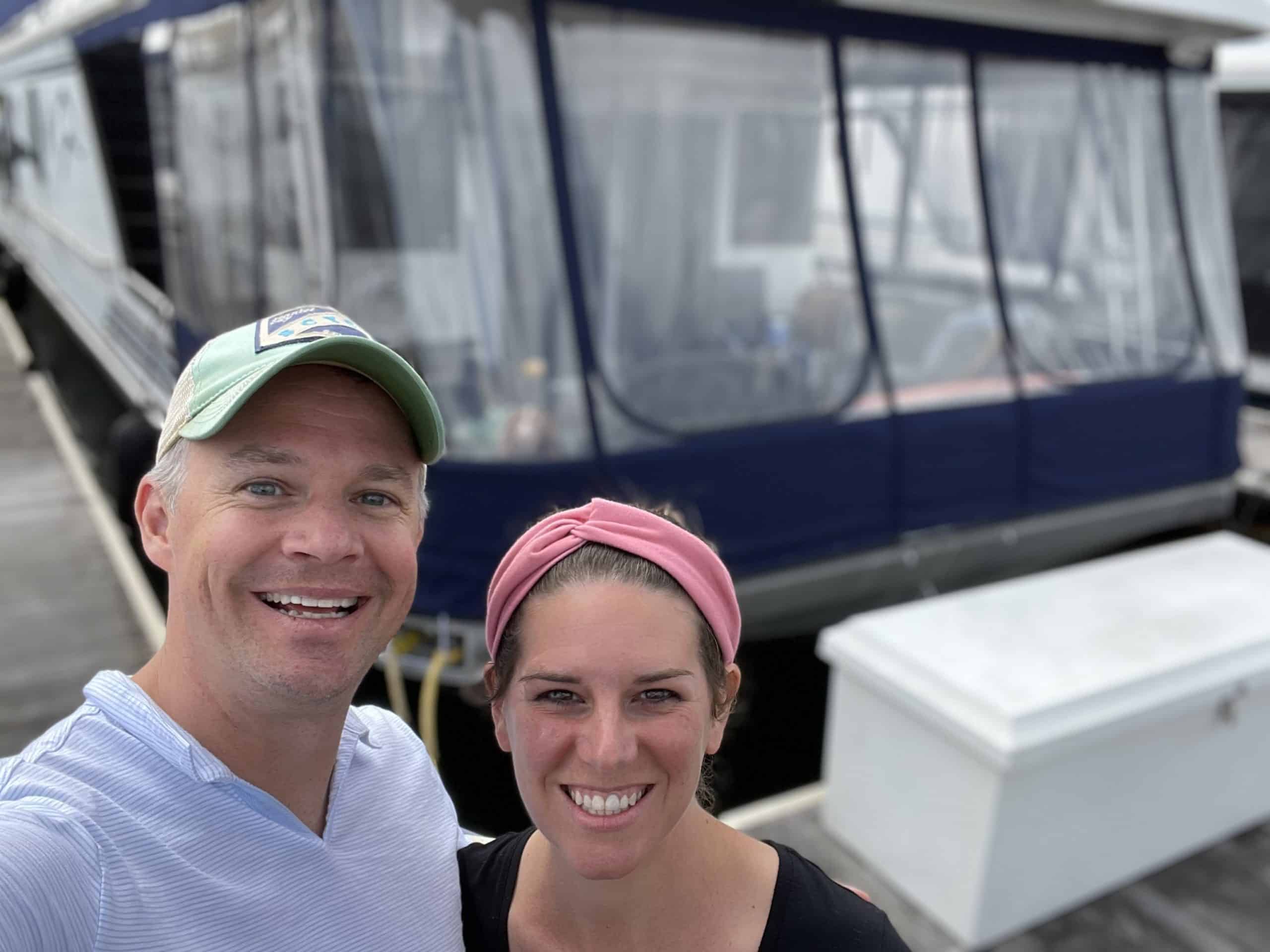 Trey and Jessie Kitchens with the Deep Houseboat Life Boat
