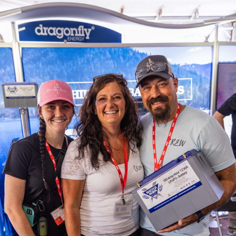Sailing Dauntless at Battle Born Batteries Booth at the Annapolis Boat Show