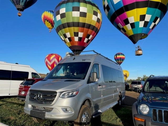 Stewart from RV Dreaming's Van with Hot Air Balloons