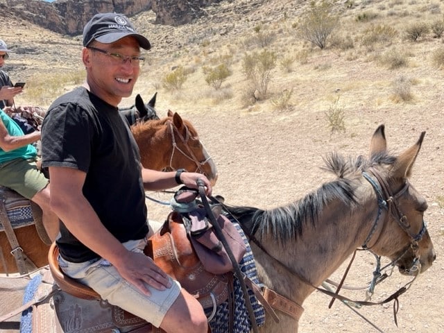 Stewart from RV Dreaming Riding a Horse