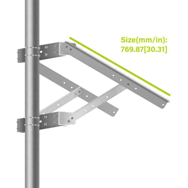Double Arm Single Panel Pole Side Mount (For 200W Solar Panels)