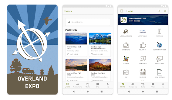 Using the Overland Expo mobile app for events