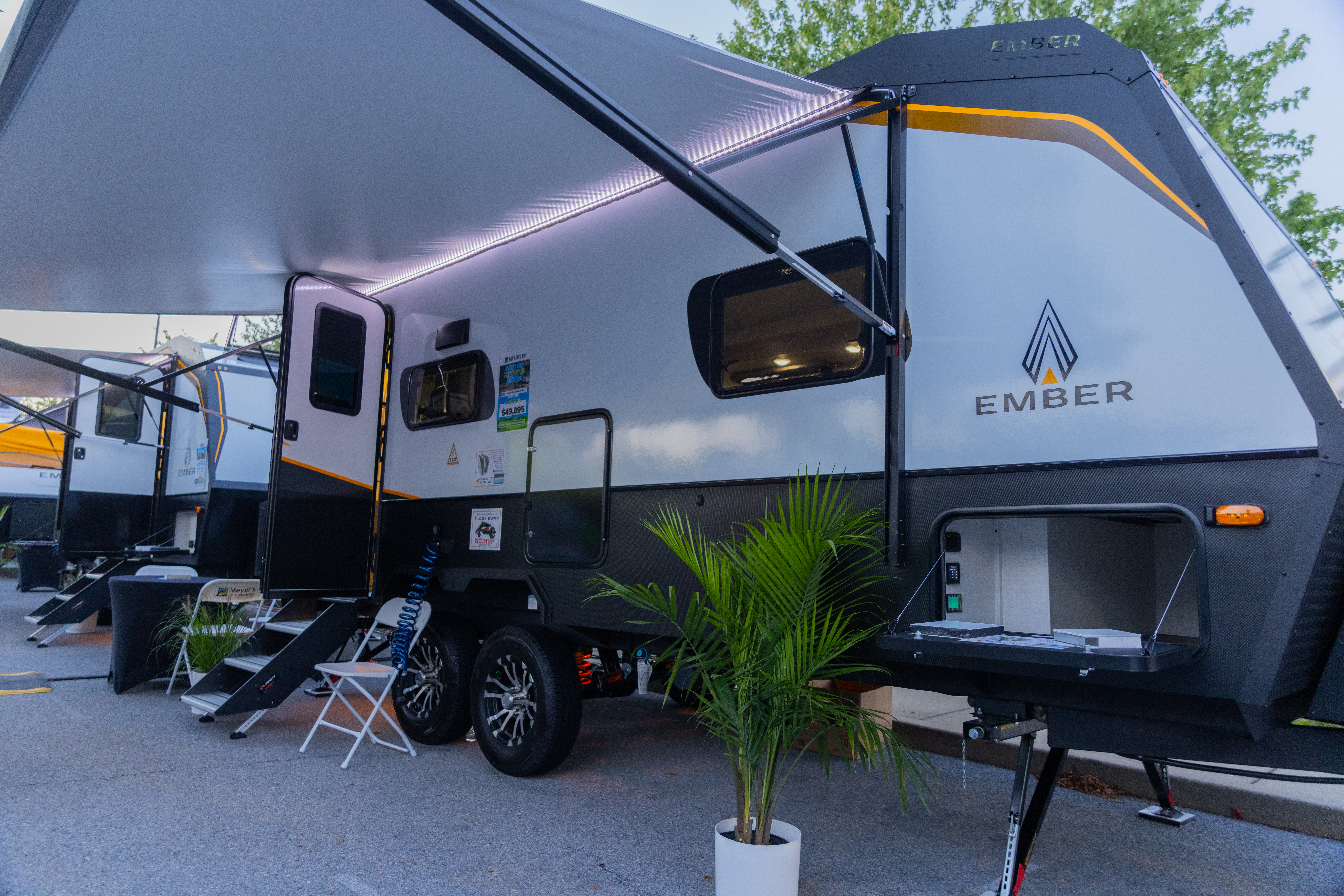 View of an Ember Travel Trailer at Hershey RV show 2022