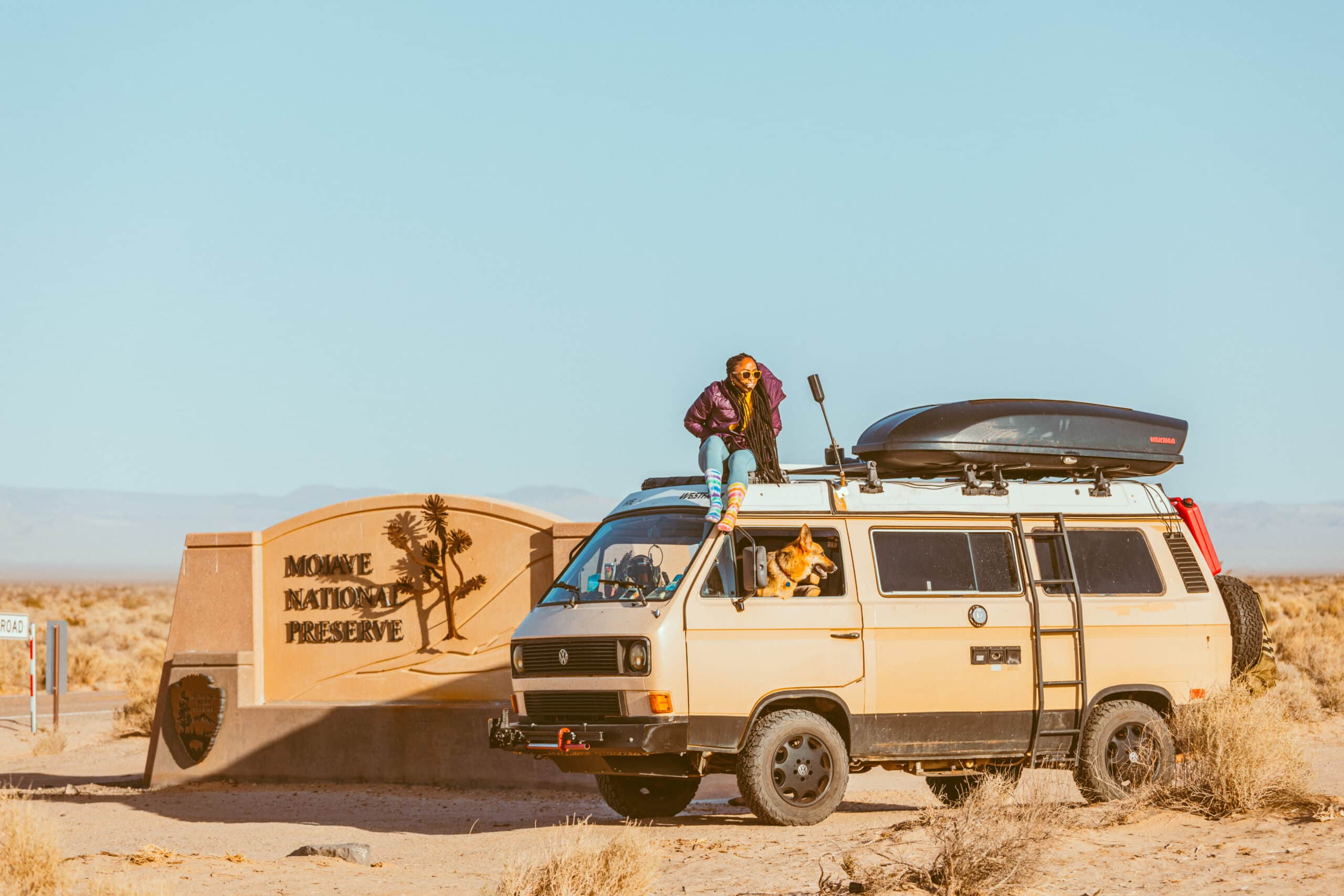 Noami and Amara in the Westfalia