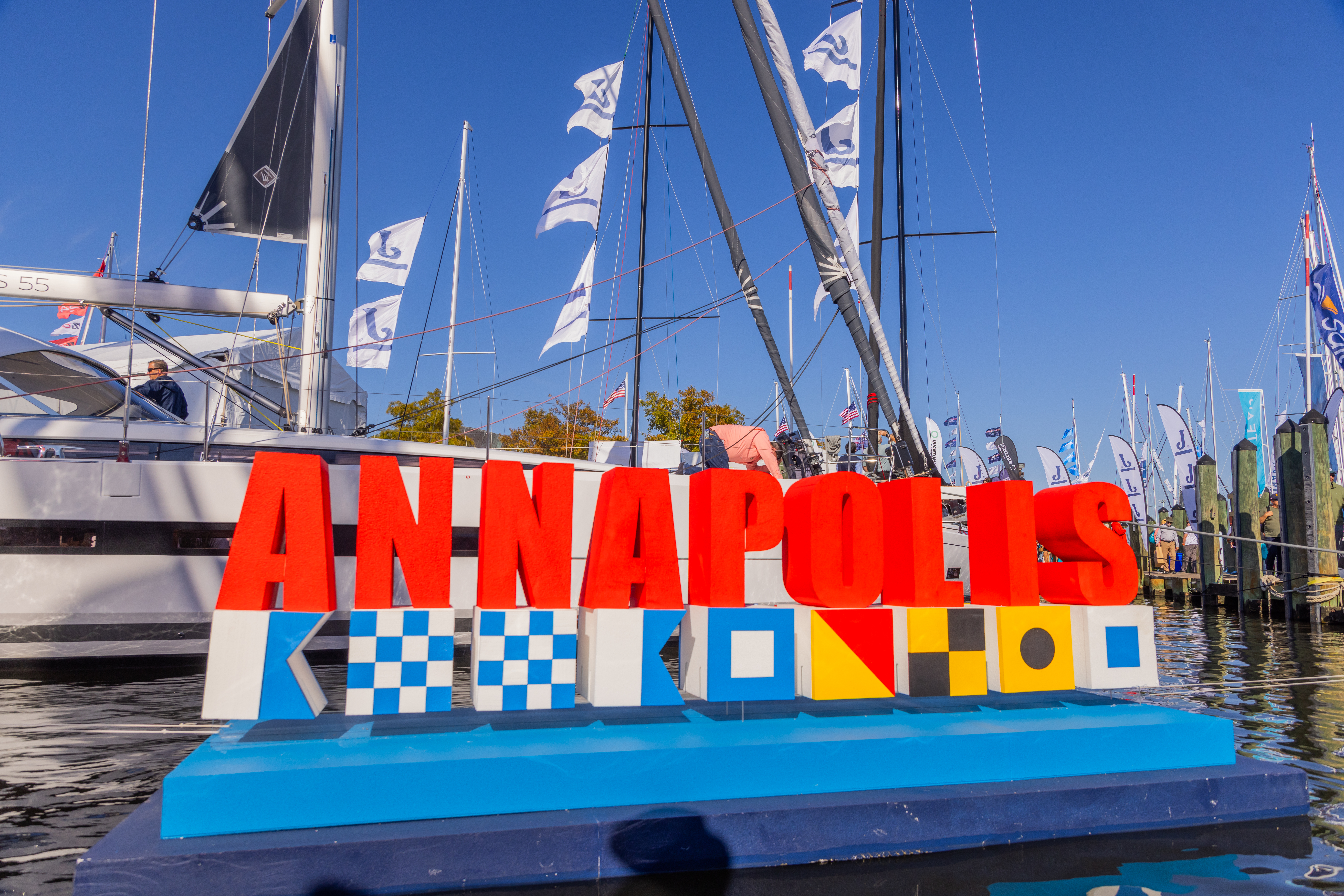 Annapolis sign at the US sailboat show in Annapolis, MD