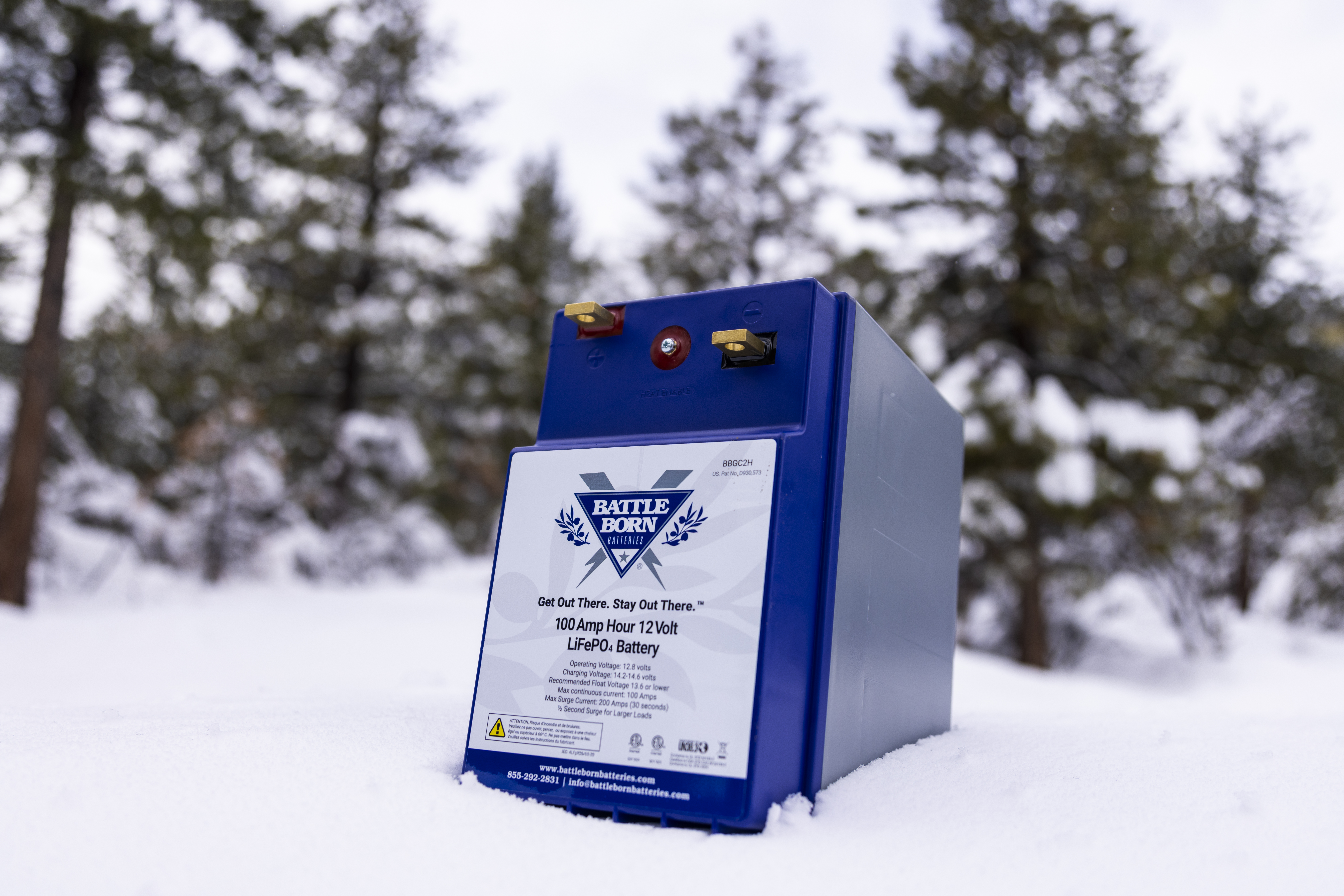 Heated GC2 Battle Born Battery in the snow