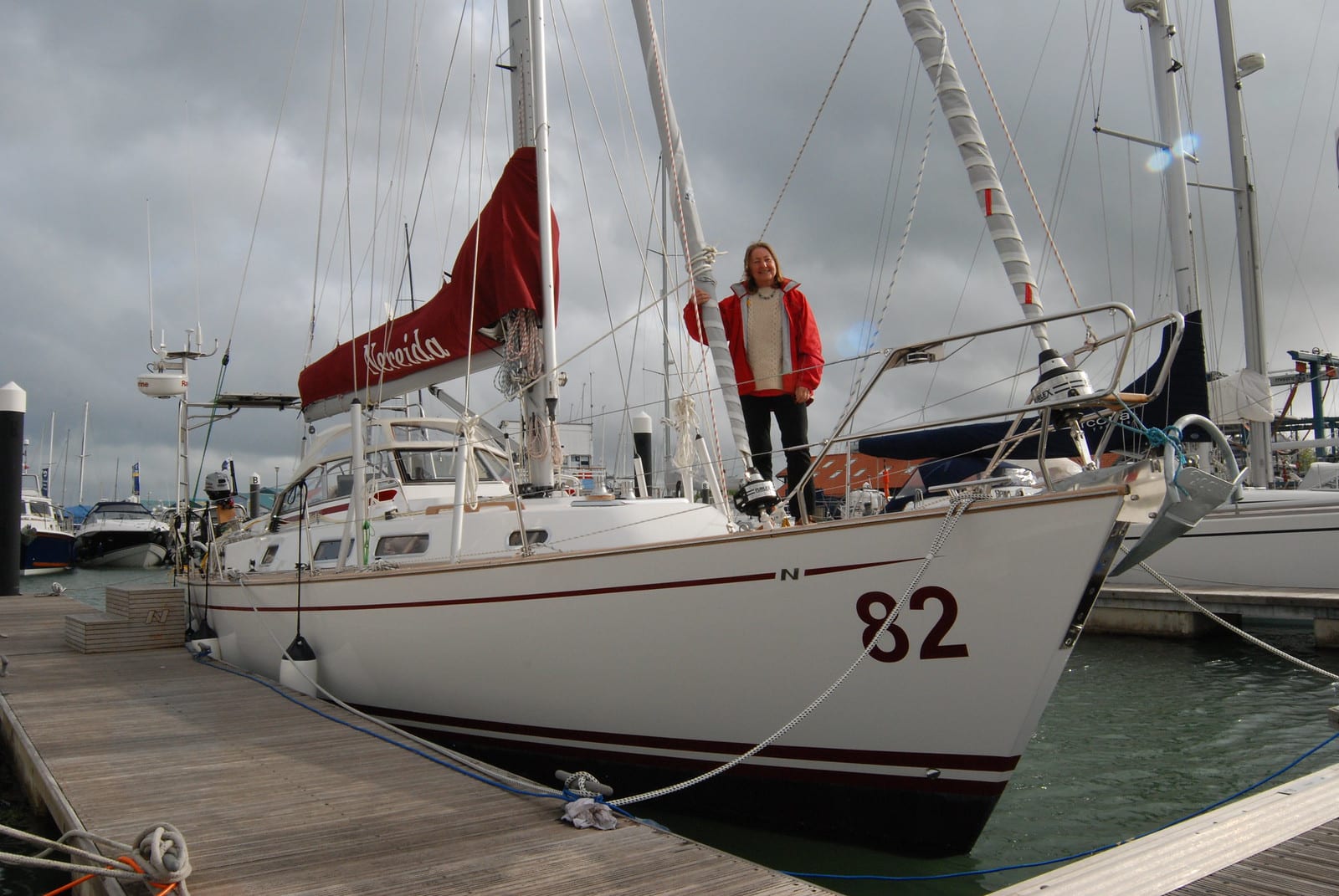 Jeanne Socrates with Sailboat