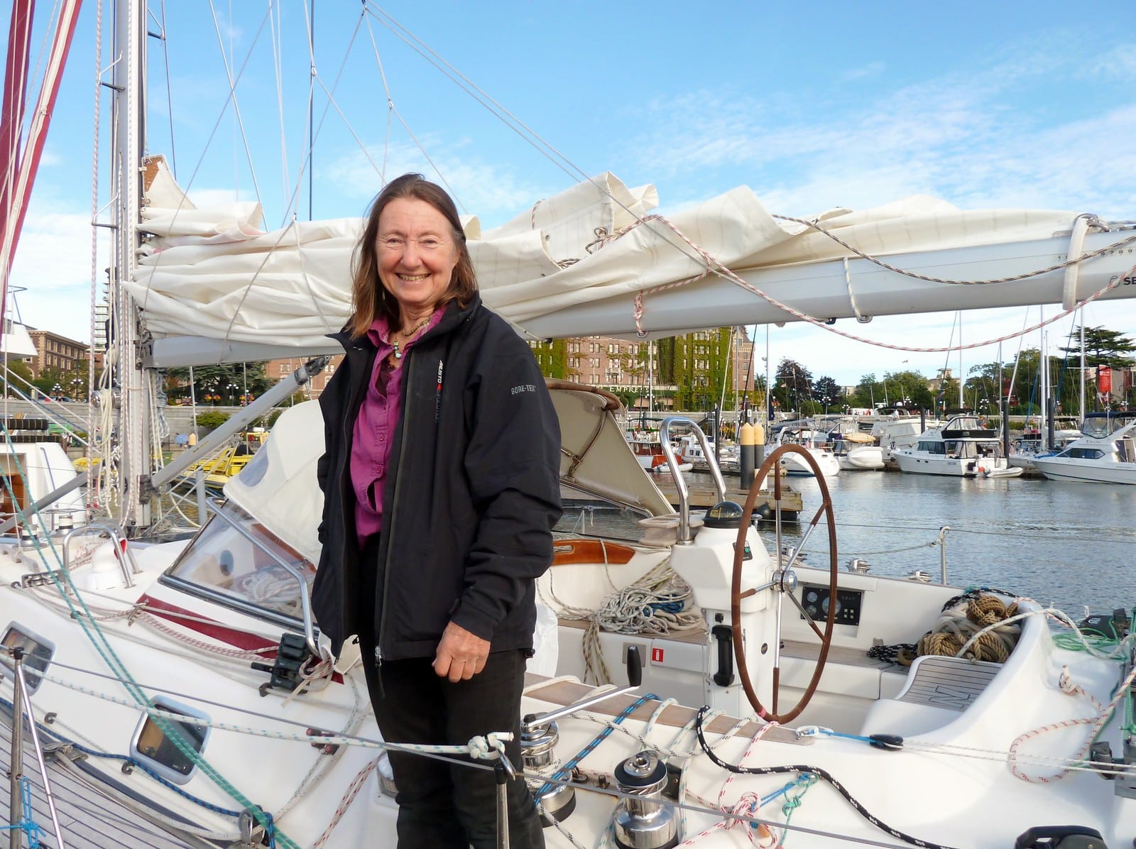 Jeanne Socrates with Sailboat