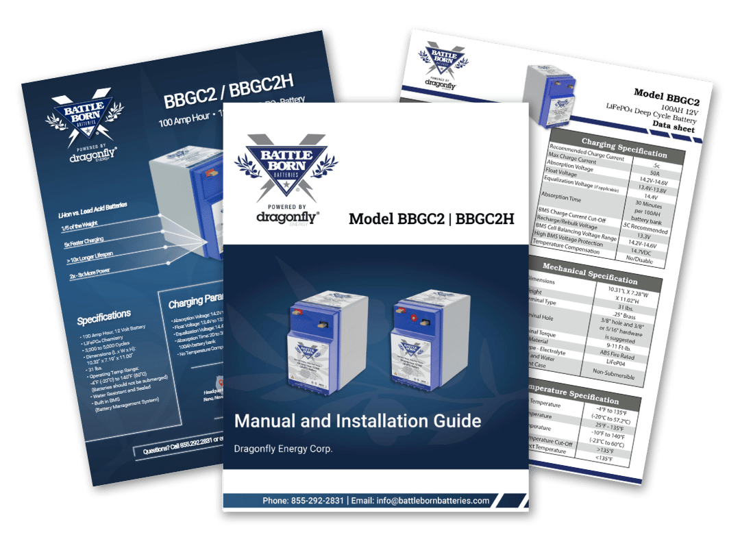 Documents for the 100Ah 12V GC2 LiFePO4 Deep Cycle Battery by Battle Born Batteries