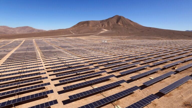 Huge solar array in the desert
