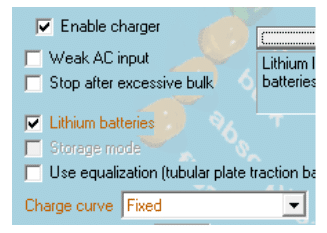 VEConfigure to program a Victron Inverter Charger screenshot