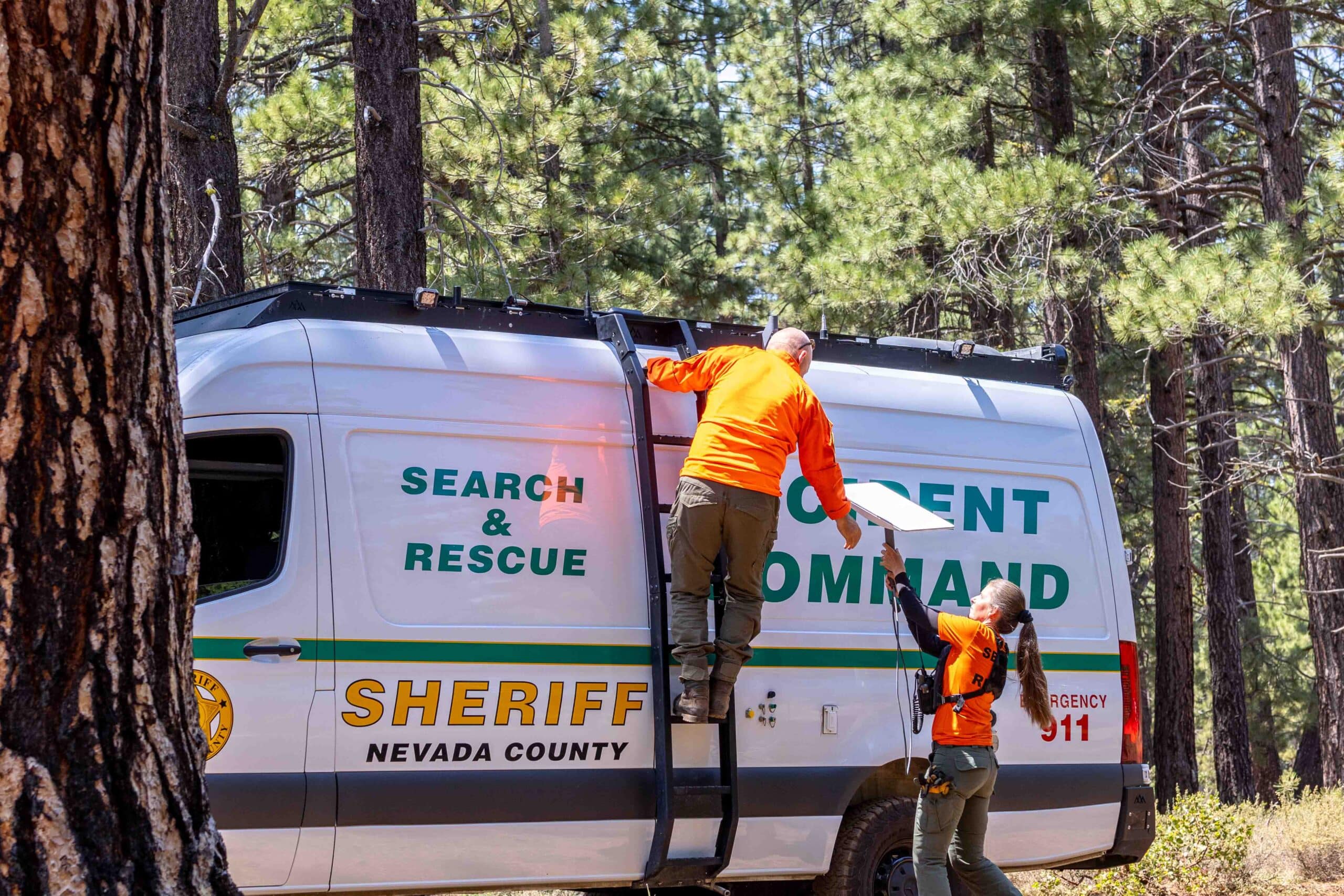 adding Starlink to the top of an incident command van