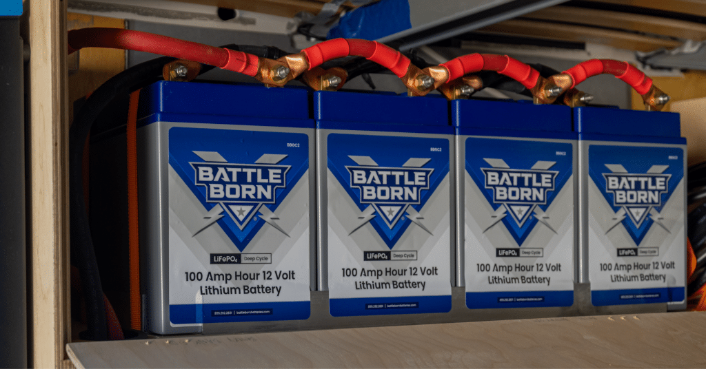 array of battle born lithium batteries
