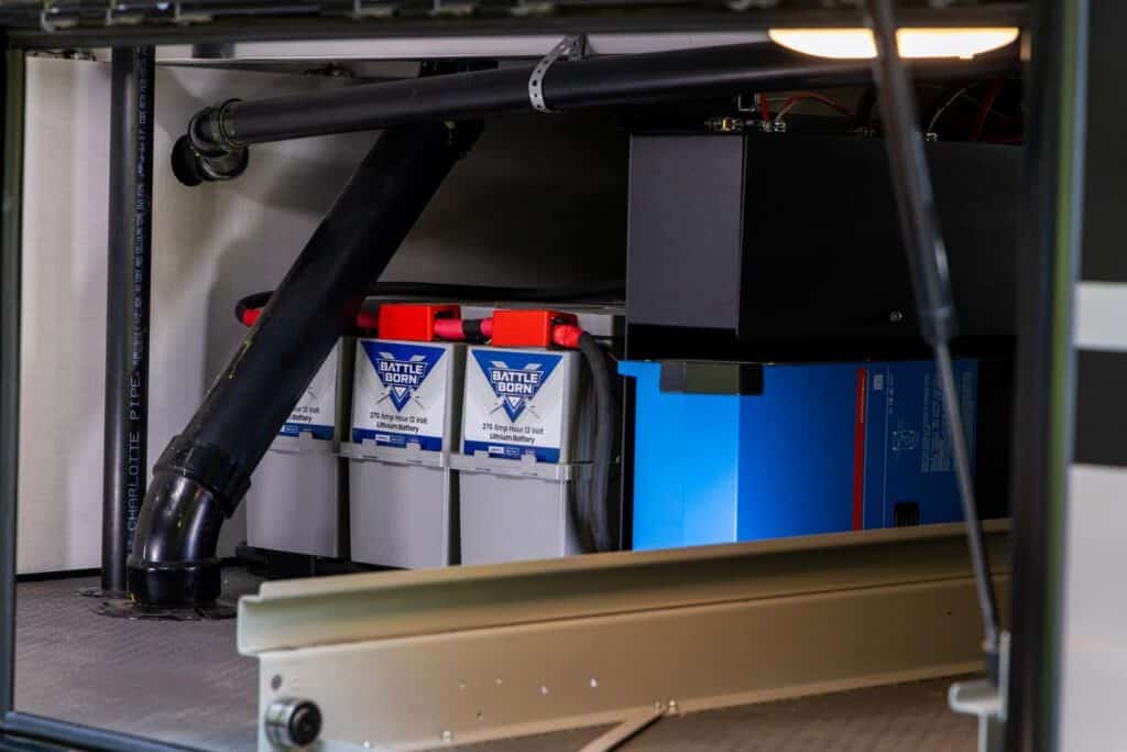 Compact RV power system using Battle Born Batteries and low frequency inverter
