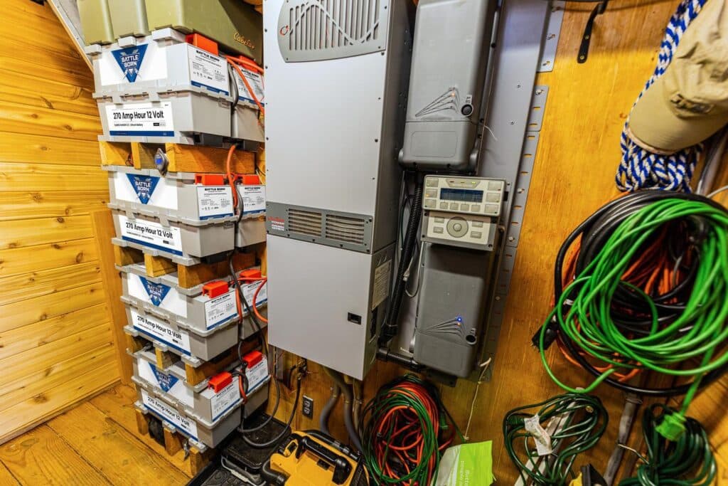 Battle Born Batteries connected to a outback radian inverter in an off grid installation
