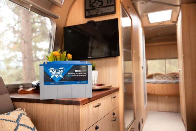 smart battle born 100ah lithium battery in airstream rv