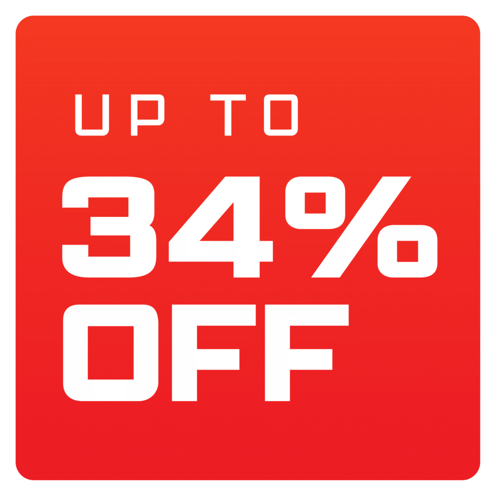 Up to 34% off