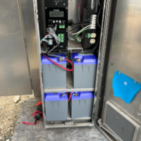 Batteries installed in remote battery box